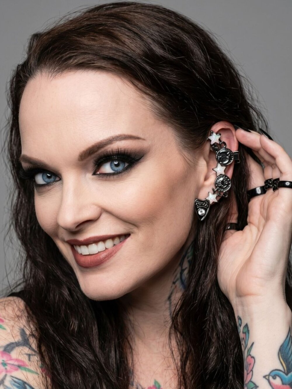 Hot Topic ✦ Ear Cuff & Stud Earring ✦ Ouija Mystifying Oracle Gothic Metal NWT